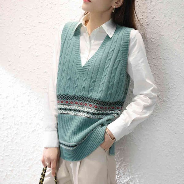 tanks v-neck knitted vest 100% cashmere and wool women's autumn korean loose wild pullover sleeveless sweater waistcoat, White
tanks v-neck knitted vest 100% cashmere and wool women's autumn korean loose wild pullover sleeveless sweater waistcoat, White