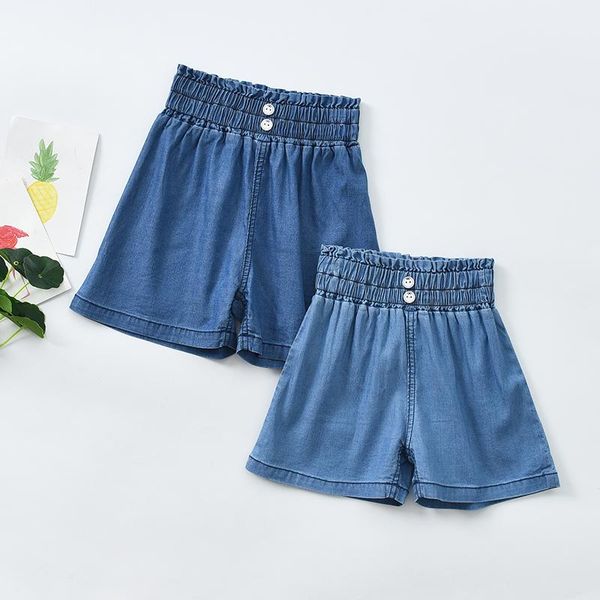 trousers 2021 children's denim pent-up summer girls' korean tinsel washed tr, Blue 
trousers 2021 children's denim pent-up summer girls' korean tinsel washed tr, Blue