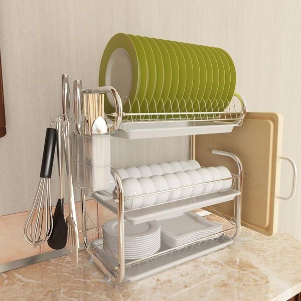 kitchen storage & organization 2021 3-tier dish rack with drip tray cutlery basket drainer holder for organizer
kitchen storage & organization 2021 3-tier dish rack with drip tray cutlery basket drainer holder for organizer