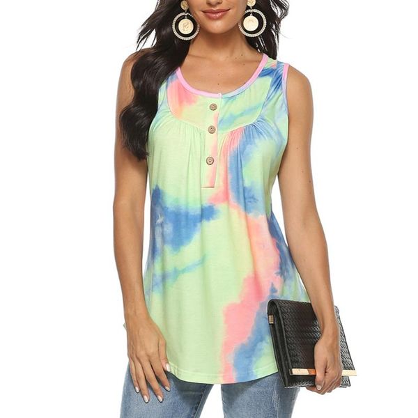 women's tanks & camis women summer stylish tie dye print sleeveless tank buttons pleated flared crew neck loose casual tunic vest, White
women's tanks & camis women summer stylish tie dye print sleeveless tank buttons pleated flared crew neck loose casual tunic vest, White
