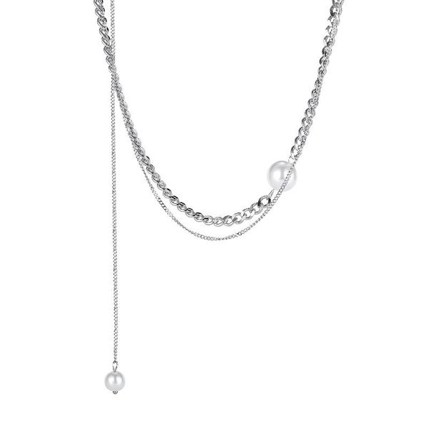 pendant necklaces fashion minimalist layered chains women pearl pendants aesthetic stainless steel choker jewelry accessories, Silver
pendant necklaces fashion minimalist layered chains women pearl pendants aesthetic stainless steel choker jewelry accessories, Silver