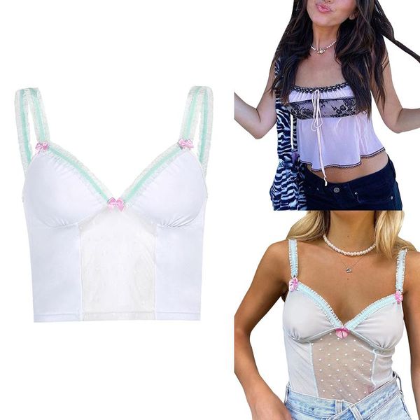 fashion 2021 woman's fashionable lace camisole mesh splicing v-neck bow slim elastic sling daily life and vacation women's tan, White
fashion 2021 woman's fashionable lace camisole mesh splicing v-neck bow slim elastic sling daily life and vacation women's tan, White