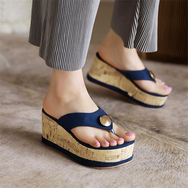 chic 2021 summer women wedge high heels thong flip flops faux suede lady platform slippers rivet slides plus size 34-43, Black
chic 2021 summer women wedge high heels thong flip flops faux suede lady platform slippers rivet slides plus size 34-43, Black