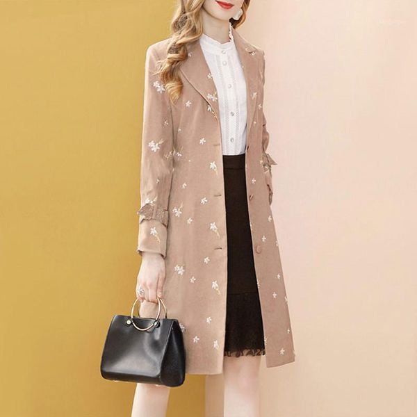 women's wool & blends european station khaki printed windbreaker mid-length autumn winter wear long-sleeved design sense of slim jacket, Black
women's wool & blends european station khaki printed windbreaker mid-length autumn winter wear long-sleeved design sense of slim jacket, Black
