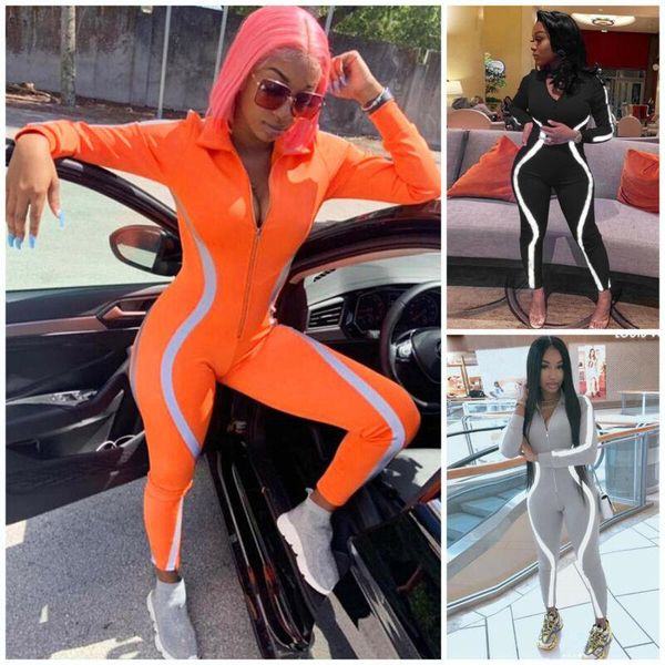women's jumpsuits & rompers womens reflective jumpsuit zipper long sleeve romper ladies overalls playsuit casual female trousers, Black;white
women's jumpsuits & rompers womens reflective jumpsuit zipper long sleeve romper ladies overalls playsuit casual female trousers, Black;white