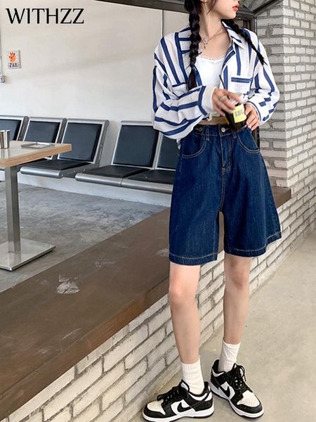 women's jeans withzz spring summer high waist loose adjustable buckle wide leg denim shorts, Blue
women's jeans withzz spring summer high waist loose adjustable buckle wide leg denim shorts, Blue