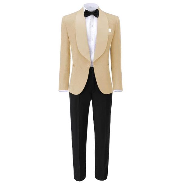 men suits shawl lapel man pattern champagne groom tuxedos wedding groomsman 2 pieces (jacket+pants) e396 men's & blazers, White;black 
men suits shawl lapel man pattern champagne groom tuxedos wedding groomsman 2 pieces (jacket+pants) e396 men's & blazers, White;black