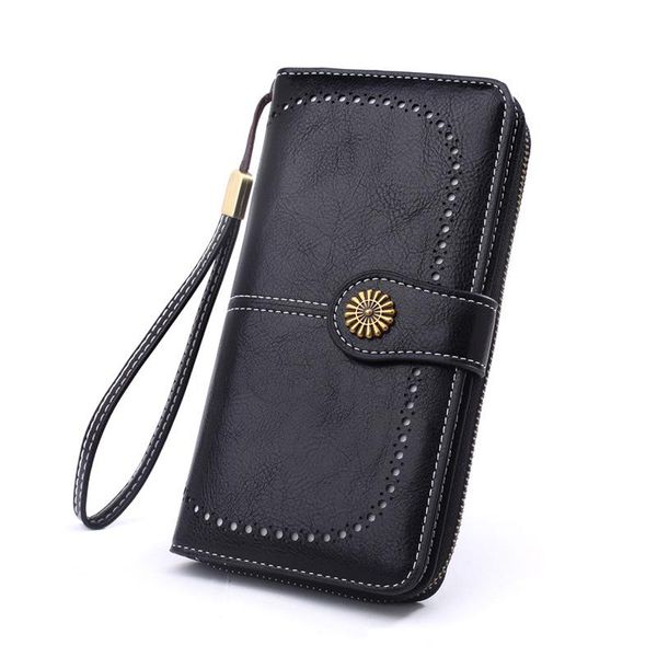 vintage hollow women's leather wallet 6 colors solid money bag long womens purses coins and cards sale black woman wallets, Red;black
vintage hollow women's leather wallet 6 colors solid money bag long womens purses coins and cards sale black woman wallets, Red;black