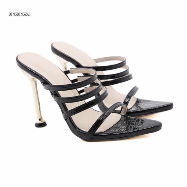 summer women's sandals authentic shoes fashion show 11cm slippers 4-10 11 bbzai, Black
summer women's sandals authentic shoes fashion show 11cm slippers 4-10 11 bbzai, Black