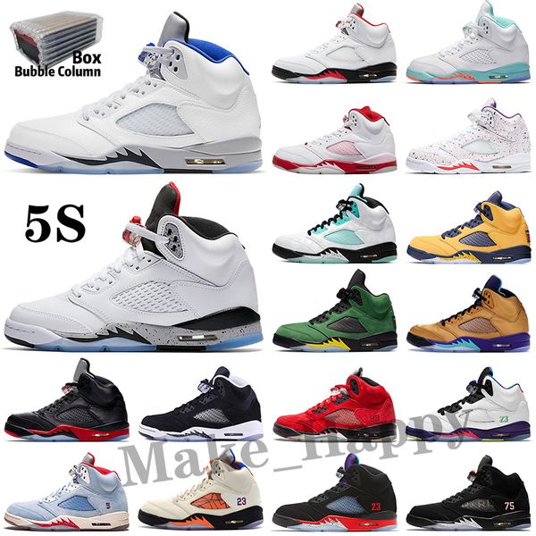 with box 5 5s mens basket ball shoes bluebird shattered backboard sail racer blue raging bull oreo green bean stealth oregon ducks florida g