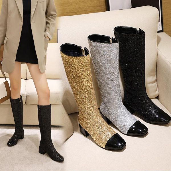 boots fashion knee high women black long autumn winter women's shoes golden silver woman large size 34- 45
boots fashion knee high women black long autumn winter women's shoes golden silver woman large size 34- 45