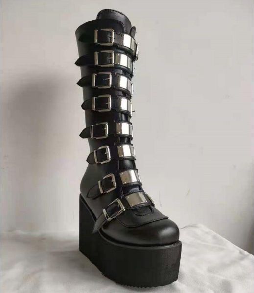 boots women long calf autumn leather wedge gothic demonia shoes biker woman heart female punk buckle footwear 2021, Black
boots women long calf autumn leather wedge gothic demonia shoes biker woman heart female punk buckle footwear 2021, Black