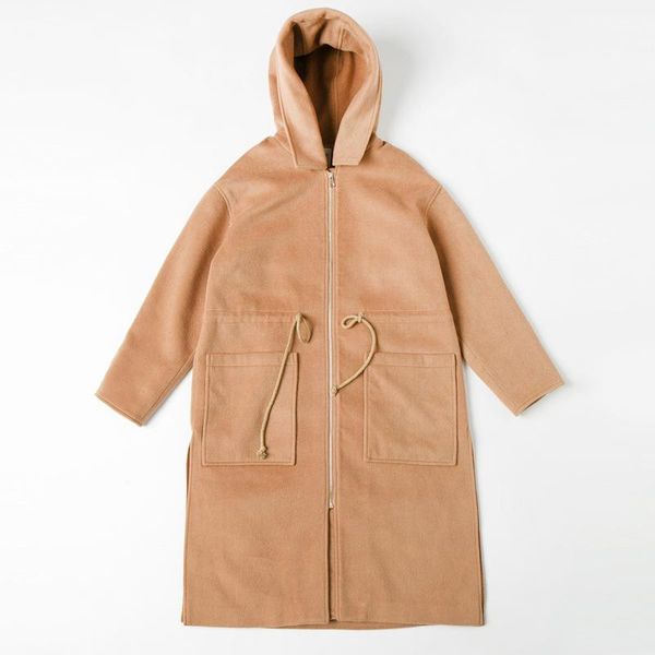 women's wool & blends casual solid womens long coats 2021 winter loose pockets blend coat and jacket zippers hooded khaki ladies, Black
women's wool & blends casual solid womens long coats 2021 winter loose pockets blend coat and jacket zippers hooded khaki ladies, Black