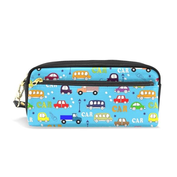 school pu leather waterproof pencil case cartoon car bag for boys girls stationery kawaii box office supplies purse, White
school pu leather waterproof pencil case cartoon car bag for boys girls stationery kawaii box office supplies purse, White