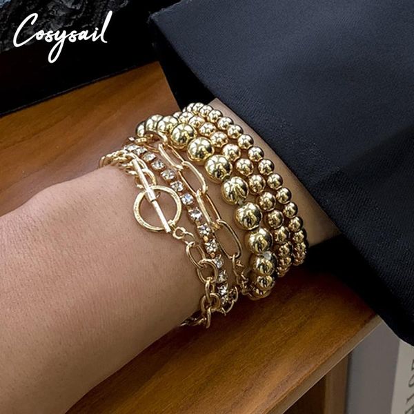 beaded, strands cosysail 6pcs/set gold color round beads bracelet shiny crystal chain ot buckle set handmade trendy jewelry gift 2021, Black
beaded, strands cosysail 6pcs/set gold color round beads bracelet shiny crystal chain ot buckle set handmade trendy jewelry gift 2021, Black