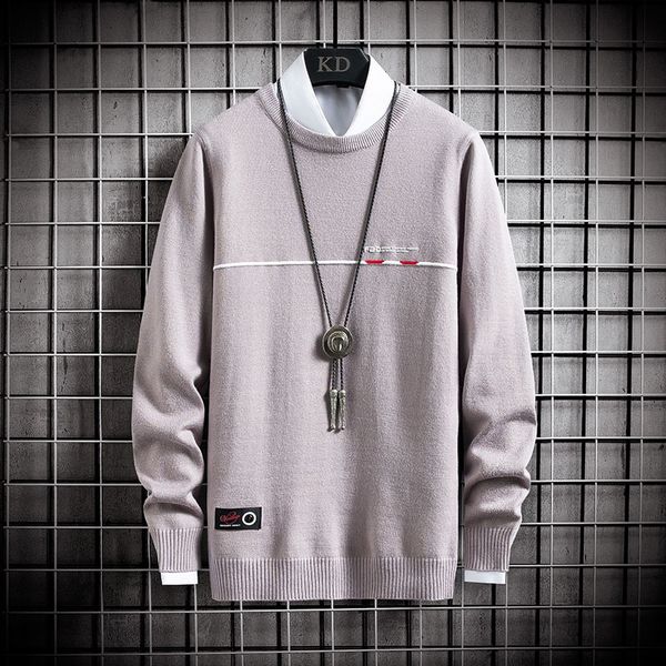 sweater knit autumn and winter men's t shirt youth round neck pullover jacquard baseline fashion clothing, White;black 
sweater knit autumn and winter men's t shirt youth round neck pullover jacquard baseline fashion clothing, White;black