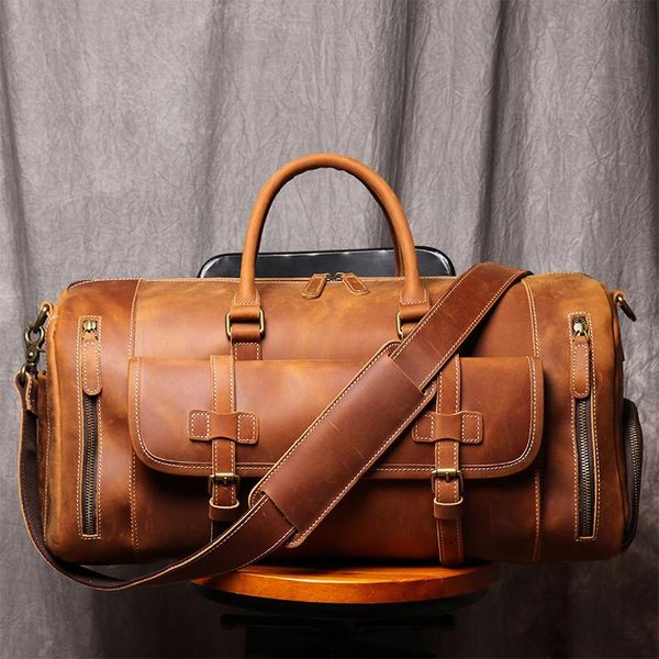 duffel bags luxury travel men hand luggage folding brown genuine leather large capacity weekender carrying shoes shoulder bag
duffel bags luxury travel men hand luggage folding brown genuine leather large capacity weekender carrying shoes shoulder bag