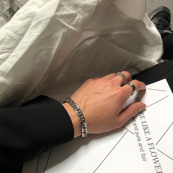 link, chain saz 2021 ins net red simple cold wind couple jewelry pure color titanium steel wide bracelet for men and women, Black
link, chain saz 2021 ins net red simple cold wind couple jewelry pure color titanium steel wide bracelet for men and women, Black