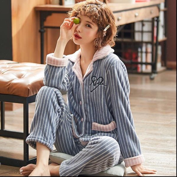pajamas sets style flannel womens sleepwears cardigan pyjamas long sleeved fashion casual sleep clothes 2pcs nighties, Black;red
pajamas sets style flannel womens sleepwears cardigan pyjamas long sleeved fashion casual sleep clothes 2pcs nighties, Black;red