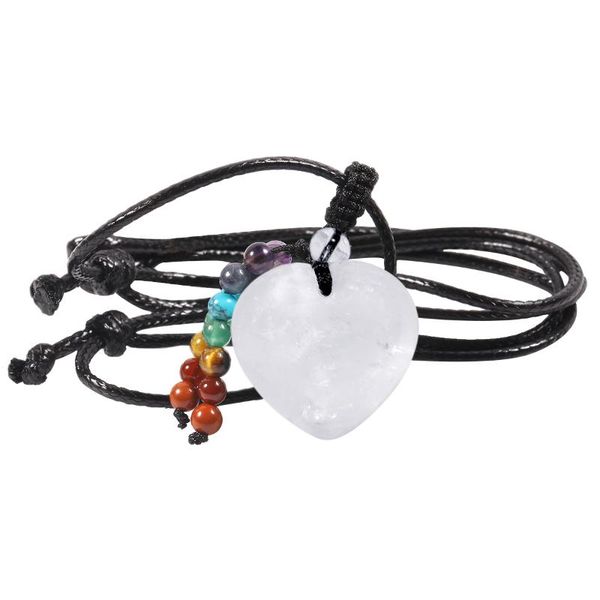 pendant necklaces natural rock quartz love heart shape black rope chain adjustable necklace 7 chakra stone beads tassels energy jewelry, Silver
pendant necklaces natural rock quartz love heart shape black rope chain adjustable necklace 7 chakra stone beads tassels energy jewelry, Silver