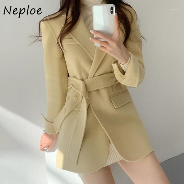 women's wool & blends neploe office lady retro notched collar women coats belt waist cardigan woolen vintage coat female long sleeve tr, Black
women's wool & blends neploe office lady retro notched collar women coats belt waist cardigan woolen vintage coat female long sleeve tr, Black