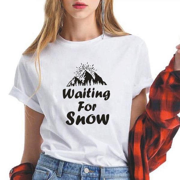 women's t-shirt women t shirt funny waiting for snow letter mountain graphic tee femme short sleeve harajuku loose tshirts, White
women's t-shirt women t shirt funny waiting for snow letter mountain graphic tee femme short sleeve harajuku loose tshirts, White