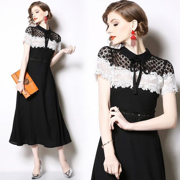 casual dresses simgent vintage dress 2021 women short sleeve lace chiffon patchwork stand collar midi long vestidos dames jurken sg07314, Black;gray
casual dresses simgent vintage dress 2021 women short sleeve lace chiffon patchwork stand collar midi long vestidos dames jurken sg07314, Black;gray
