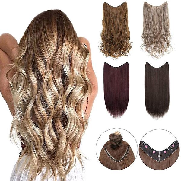 synthetic wigs 5 clip in hair 22" 26" one piece full head 150g clips hairpieces straight curly long v part, Black
synthetic wigs 5 clip in hair 22" 26" one piece full head 150g clips hairpieces straight curly long v part, Black