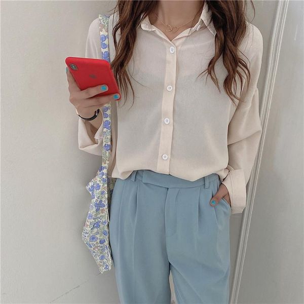 women's blouses & shirts hzirip thin sunscreen chic all match summer 2021 loose oversize femme streetwear fashion gentle ol solid casu, White
women's blouses & shirts hzirip thin sunscreen chic all match summer 2021 loose oversize femme streetwear fashion gentle ol solid casu, White