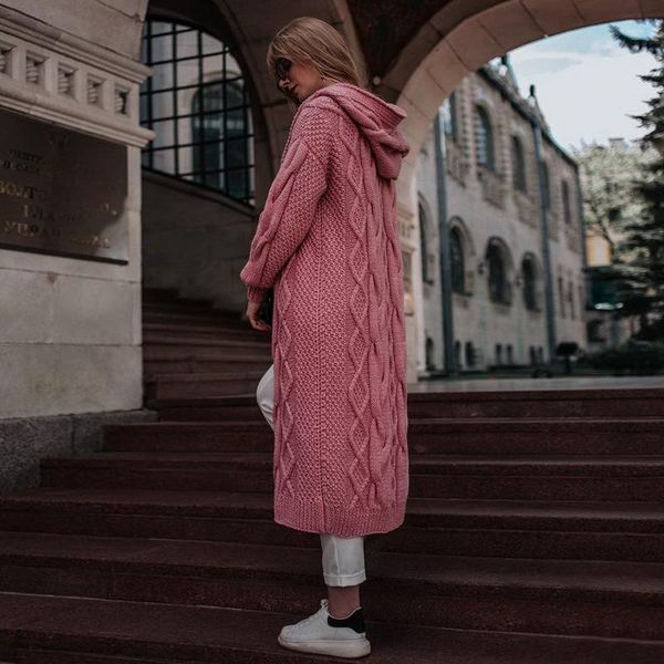 style sweater for women solid color hooded twist knit long cardigan casual coat commute autumn and winter women's knits & tees, White
style sweater for women solid color hooded twist knit long cardigan casual coat commute autumn and winter women's knits & tees, White