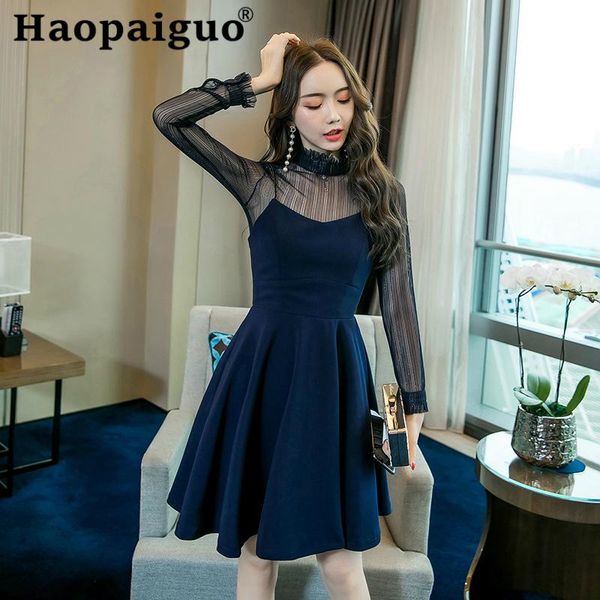 casual dresses mesh patchwork empire black dress women long sleeve a-line elegant vestidos de verano plus size sukienka, Black;gray
casual dresses mesh patchwork empire black dress women long sleeve a-line elegant vestidos de verano plus size sukienka, Black;gray