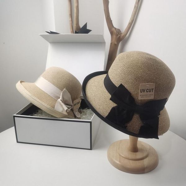 spring and summer female woven straw hat elegant temperament fine fisherman sun bowtie basin beach stingy brim hats, Blue;gray
spring and summer female woven straw hat elegant temperament fine fisherman sun bowtie basin beach stingy brim hats, Blue;gray