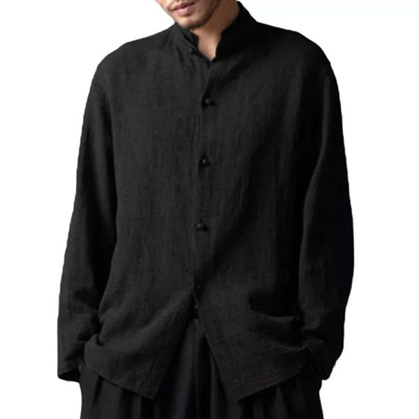 cotton long sleeve shirts men linen loose mandarin collar soft breathable clothes solid casual camisas de hombre shirt for men's, White;black
cotton long sleeve shirts men linen loose mandarin collar soft breathable clothes solid casual camisas de hombre shirt for men's, White;black