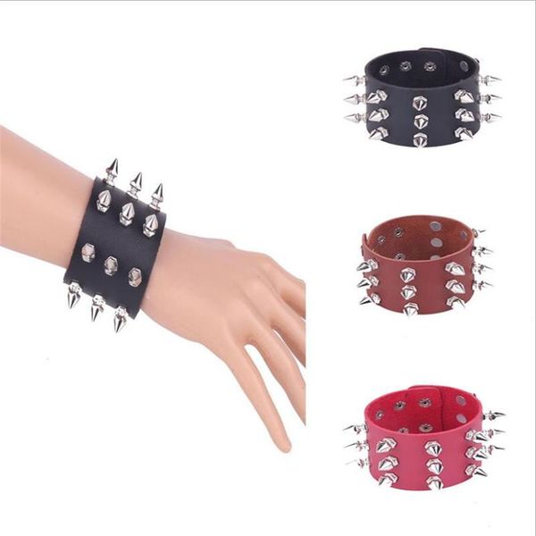 link, chain 2021 punk super wide bracelet men jewelry cool multi-row tapered six-edged rivet bangle women foot ring leather for girl gift, Black
link, chain 2021 punk super wide bracelet men jewelry cool multi-row tapered six-edged rivet bangle women foot ring leather for girl gift, Black