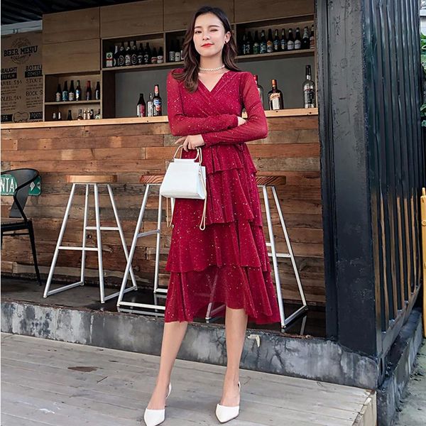 women vintage solid long dress with bow loose sleeve deep v-neck a-line party vestidos de fiesta casual dresses, Black;gray
women vintage solid long dress with bow loose sleeve deep v-neck a-line party vestidos de fiesta casual dresses, Black;gray