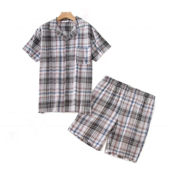 men's sleepwear arrival summer men 100% cotton pajama sets short sleeve suit male casual pyjamas plaid pijama hombre -xl, Black;brown
men's sleepwear arrival summer men 100% cotton pajama sets short sleeve suit male casual pyjamas plaid pijama hombre -xl, Black;brown