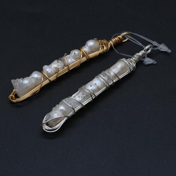 charms natural semi-precious stones irregular white crystal bud pearl winding pendant diy for making jewelry accessories 9x65mm, Bronze;silver
charms natural semi-precious stones irregular white crystal bud pearl winding pendant diy for making jewelry accessories 9x65mm, Bronze;silver