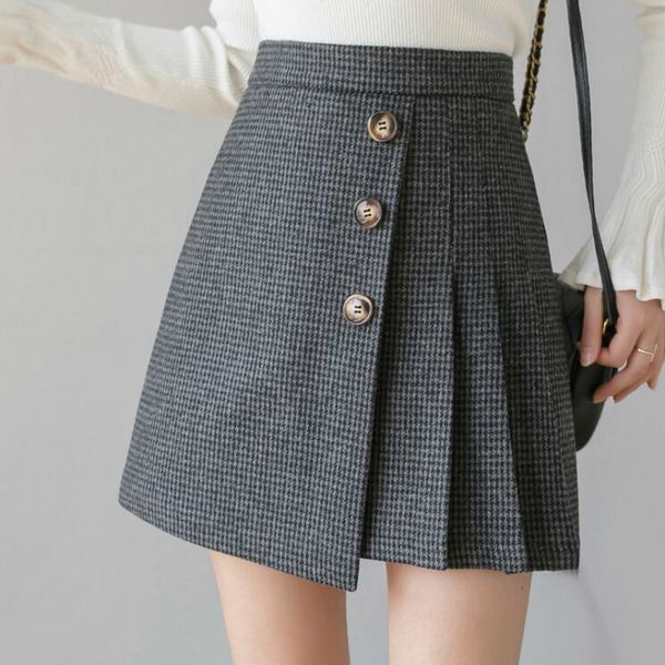 korean preppy style plaid high waist pleated mini skirt women 2021 new autumn winter woolen skirts female casual skirt, Black
korean preppy style plaid high waist pleated mini skirt women 2021 new autumn winter woolen skirts female casual skirt, Black