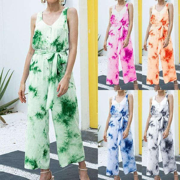 women's jumpsuits & rompers 2021 women casual v-neck summer tie-dye jumpsuit retro button sleeveless lady high waist straight belt bow, Black;white
women's jumpsuits & rompers 2021 women casual v-neck summer tie-dye jumpsuit retro button sleeveless lady high waist straight belt bow, Black;white