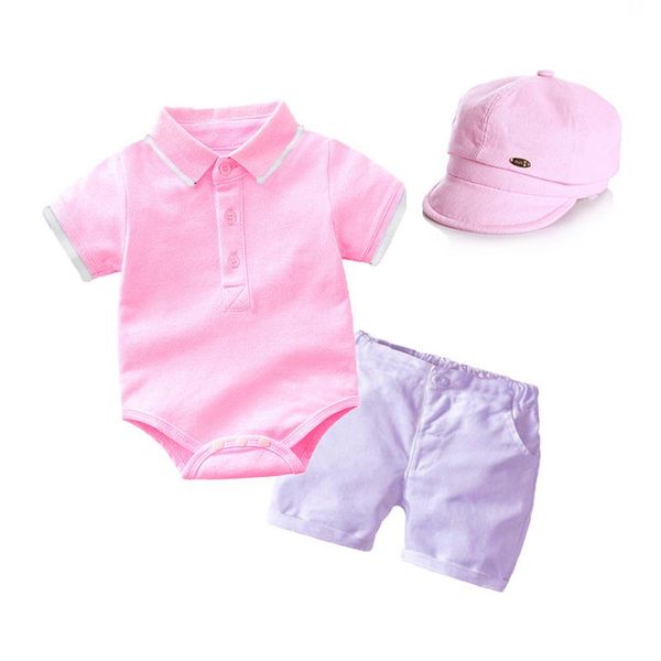 summer baby solid color lovely lapel casual suit children's handsome cotton one-piece shorts hat three piece set clothing sets, White
summer baby solid color lovely lapel casual suit children's handsome cotton one-piece shorts hat three piece set clothing sets, White
