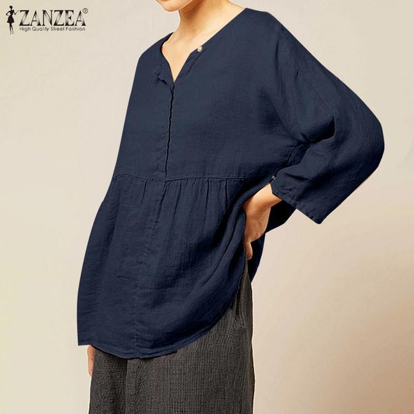 women's blouses & shirts zanzea vintage women long sleeve blouse solid casual loose work shirt female blusas femininas chemise tunic au, White
women's blouses & shirts zanzea vintage women long sleeve blouse solid casual loose work shirt female blusas femininas chemise tunic au, White