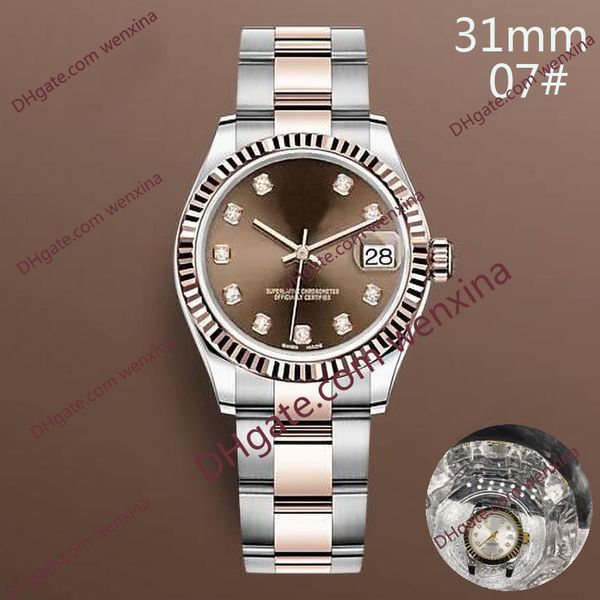 deluxe 31mm woman diamond watches ladies watch wide strap montre de luxe 2813 automatic steel swimming waterproof wristwatches, Slivery;brown
deluxe 31mm woman diamond watches ladies watch wide strap montre de luxe 2813 automatic steel swimming waterproof wristwatches, Slivery;brown