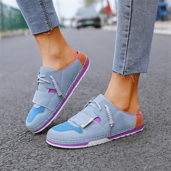 slippers summer mixed colors women lazy half patchwork female casual sandals canvas lace up flat sneakers, Black
slippers summer mixed colors women lazy half patchwork female casual sandals canvas lace up flat sneakers, Black