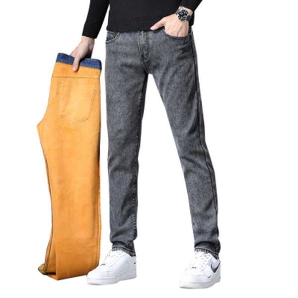men's jeans 2021 brand men fleece slim fit skinny denim designer elastic straight stretch trousers warm pants for, Blue
men's jeans 2021 brand men fleece slim fit skinny denim designer elastic straight stretch trousers warm pants for, Blue