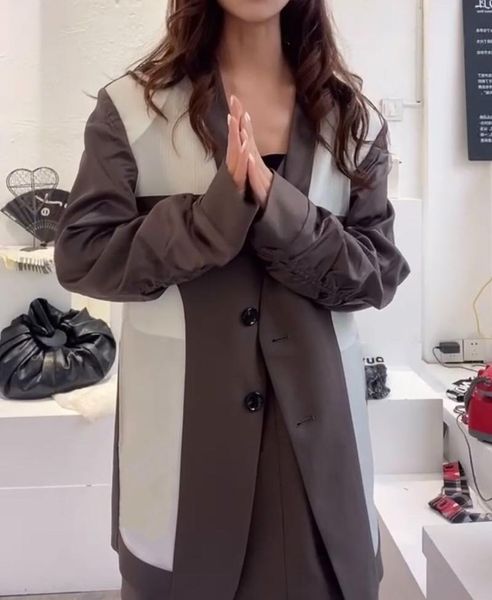 women's suits & blazers 2021fw autumn luxury women patchwork blazer jacket for female chic coat ddxgz2v 7.21, White;black