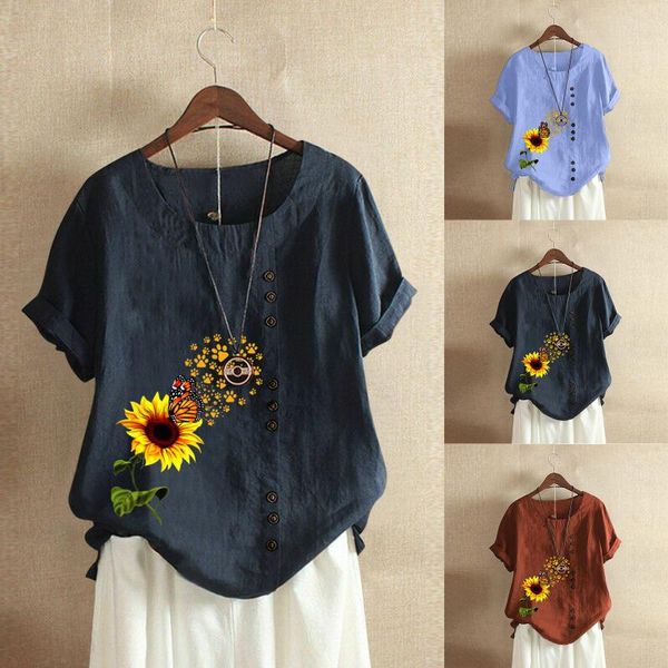 women's blouses & shirts bluses for women casual floral print o-neck short sleeve plus size t-shirt clothing camisas de mujer femme, White
women's blouses & shirts bluses for women casual floral print o-neck short sleeve plus size t-shirt clothing camisas de mujer femme, White