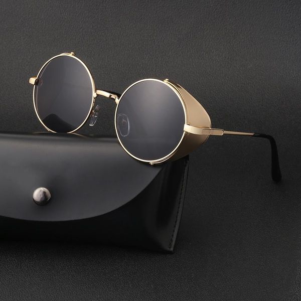 retro steampunk sunglasses men side edging round frame women selling fashion driving street shooting glasses, White;black
retro steampunk sunglasses men side edging round frame women selling fashion driving street shooting glasses, White;black