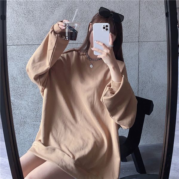 fashion trends ladies' sweaters solid long sleeve drop shoulder david's women's medium length loose bf lazy round neck hoodie, Black
fashion trends ladies' sweaters solid long sleeve drop shoulder david's women's medium length loose bf lazy round neck hoodie, Black