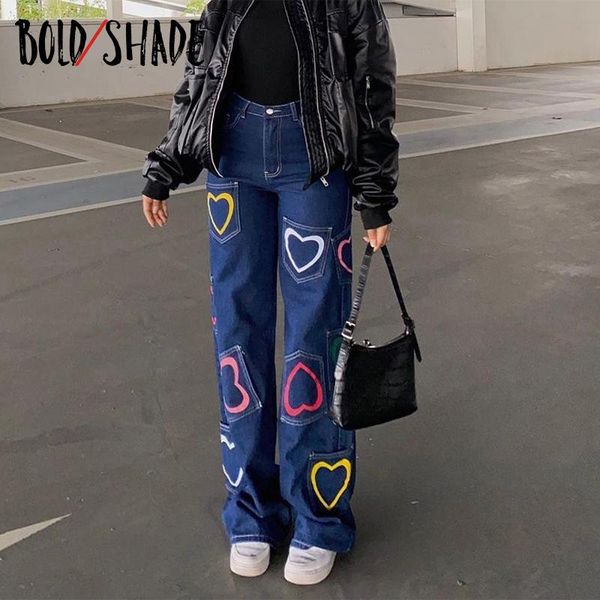 women's jeans bold shade vintage fashion 90s grunge heart print high waist blue loose straight denim pants indie y2k style baggy
women's jeans bold shade vintage fashion 90s grunge heart print high waist blue loose straight denim pants indie y2k style baggy
