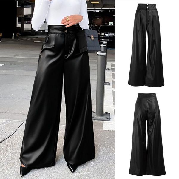women's pants & capris faux leather high waist pocket wide leg women black loose autumn trousers casual fashion streetwear, Black;white
women's pants & capris faux leather high waist pocket wide leg women black loose autumn trousers casual fashion streetwear, Black;white